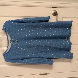 Blair Blue Polka Dot Top - 2X